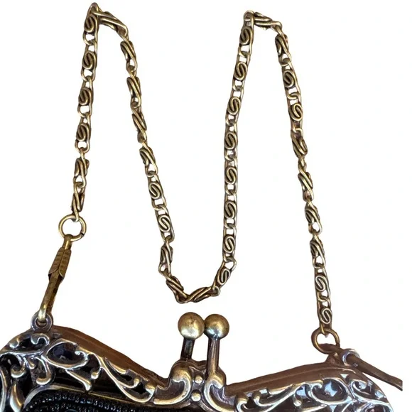 The Edwardian Revival Great Gatsby Style Black Fully Beaded Evening Bag - Picture 12 of 16